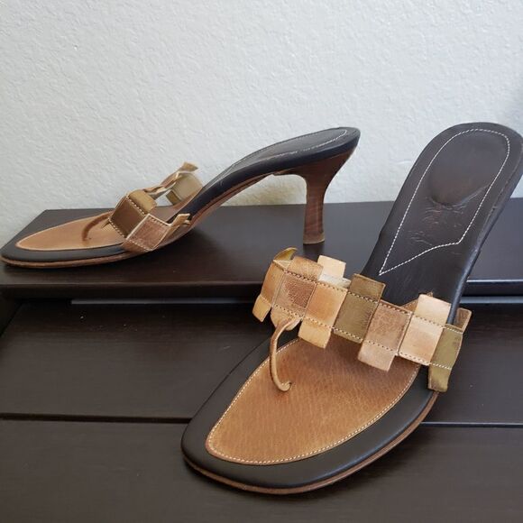 Tommy Bahama leather heel sandals 7 - Picture 1 of 6